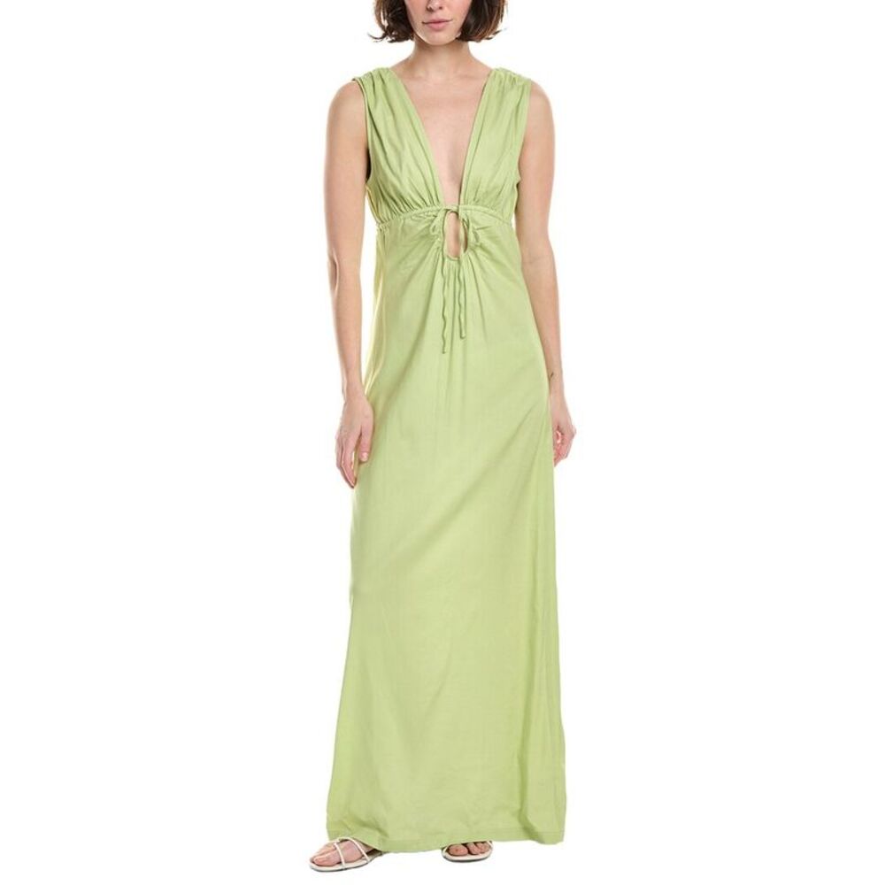 Riot Womens  Calli Linen-Blend Maxi Dress, Green